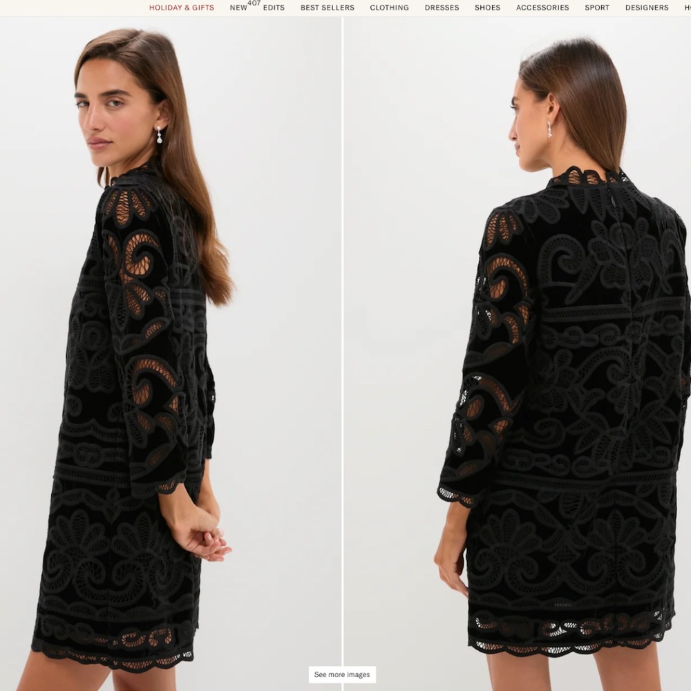 Tuckernuck Velvet Battenburg Lace Mod Ellie Dress (Size 0) - Picture 3 of 6